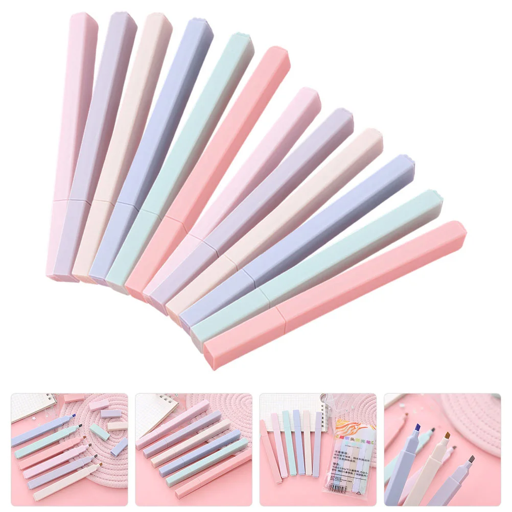 

12 Pcs Highlighter Small Pen Portable Book Marker Compact Marking Plastic Fluorescence Student