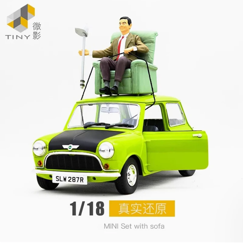 

Tiny 1:18 MINI Cooper Set with sofa Doll Action Figure Set Alloy Car Model for Collection& Display & Gift