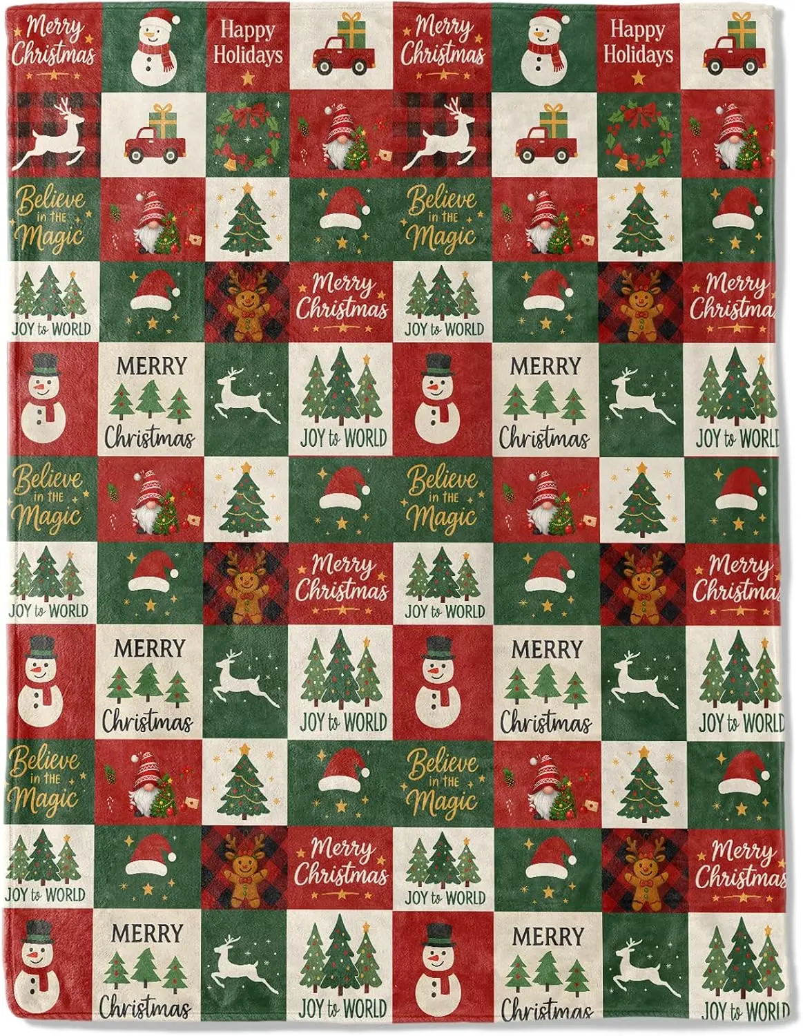 

Рождественское лоскутное декоративное одеяло, украшение с принтом снеговика, оленя и гнома, мягкие фланелевые зимние одеяла для