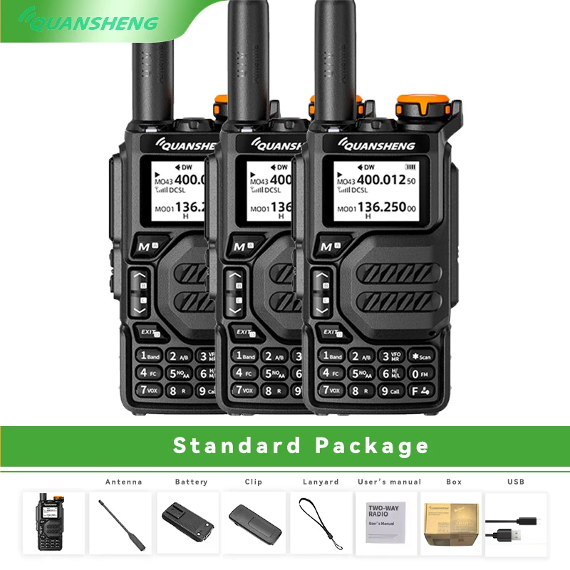 

Quansheng Walkie Talkie UV-K5 3PC Long Range Air Dual-Band 2-Way Radio 5W High Power Portable 200 Channel FM Ham Two Way Radio