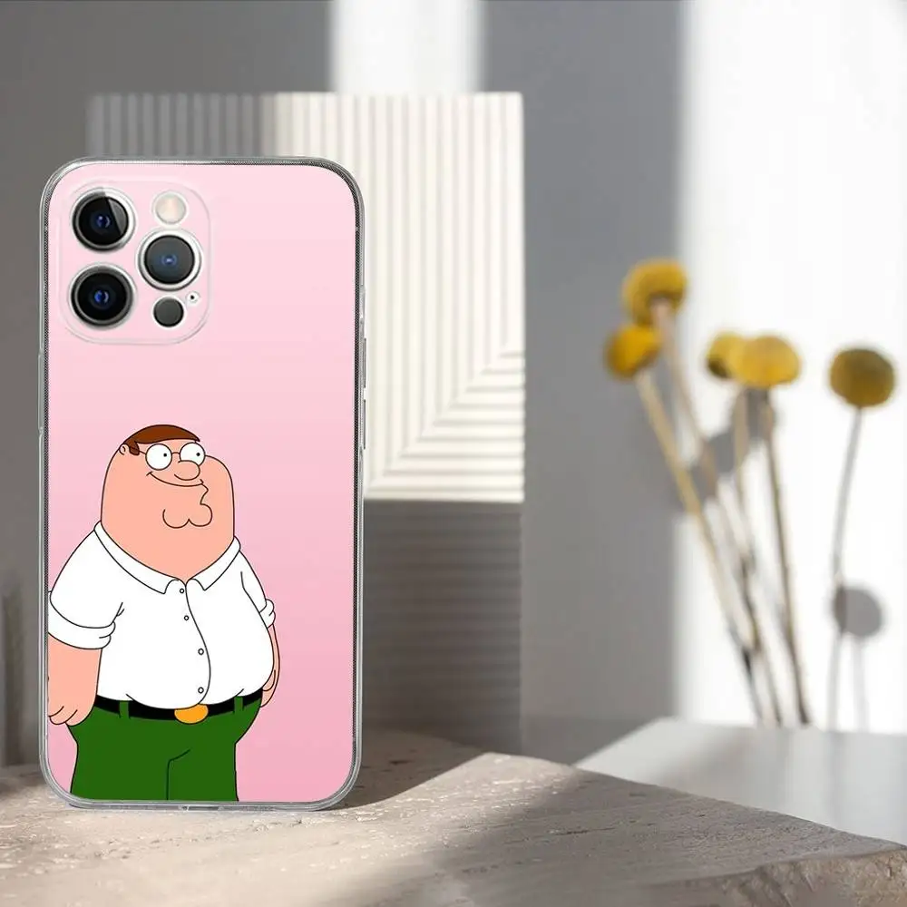 Casing HP P-PeterS Family G-Guy Untuk iPhone 17,16,15,14,13,12,11 Pro,Max,Plus,X,XS,XR,SE4,E Mini Transparan Soft Cover