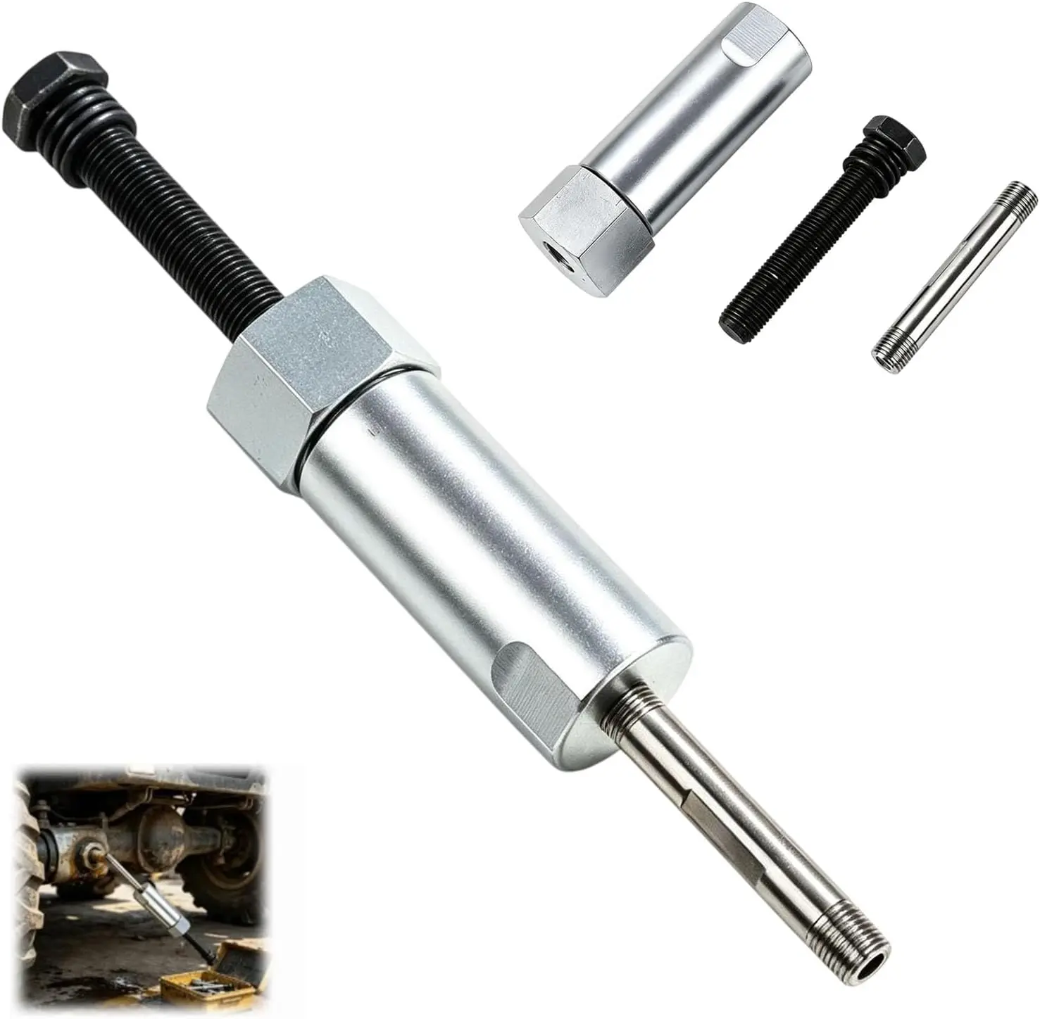Grease Fitting Unblocker Tool with 6/8/10mm Push Rods, Alloy Steel Grease Zerk Cleaner for Auto & Farm Equipment