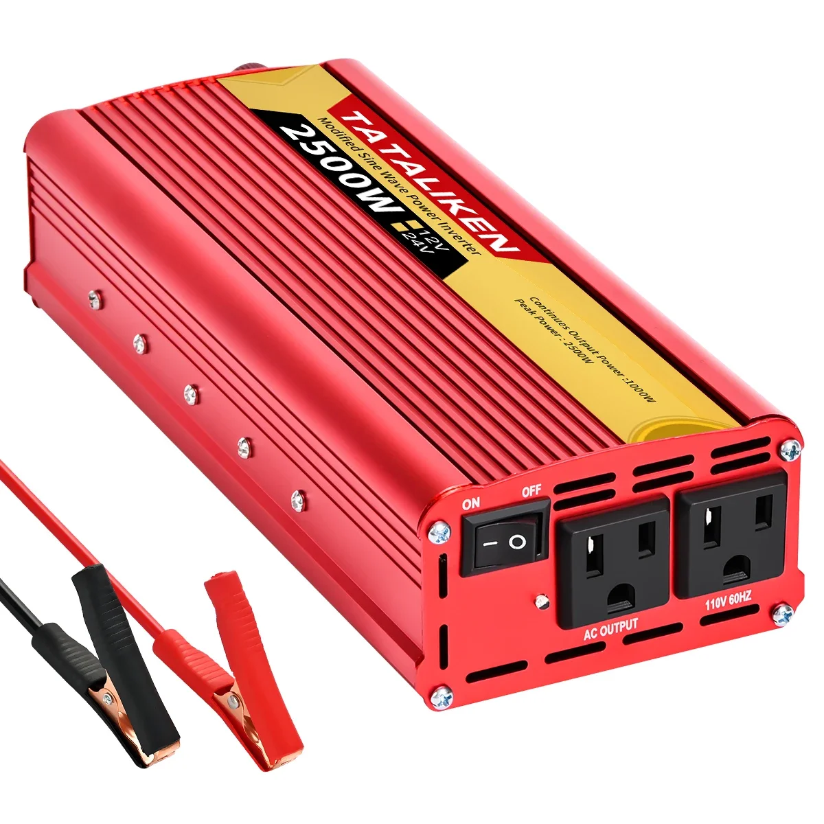 600W 1500W 2000W 2500W Inverters 12V/24V Portable Vehicle-mounted Household Frequency Converter Solar Battery