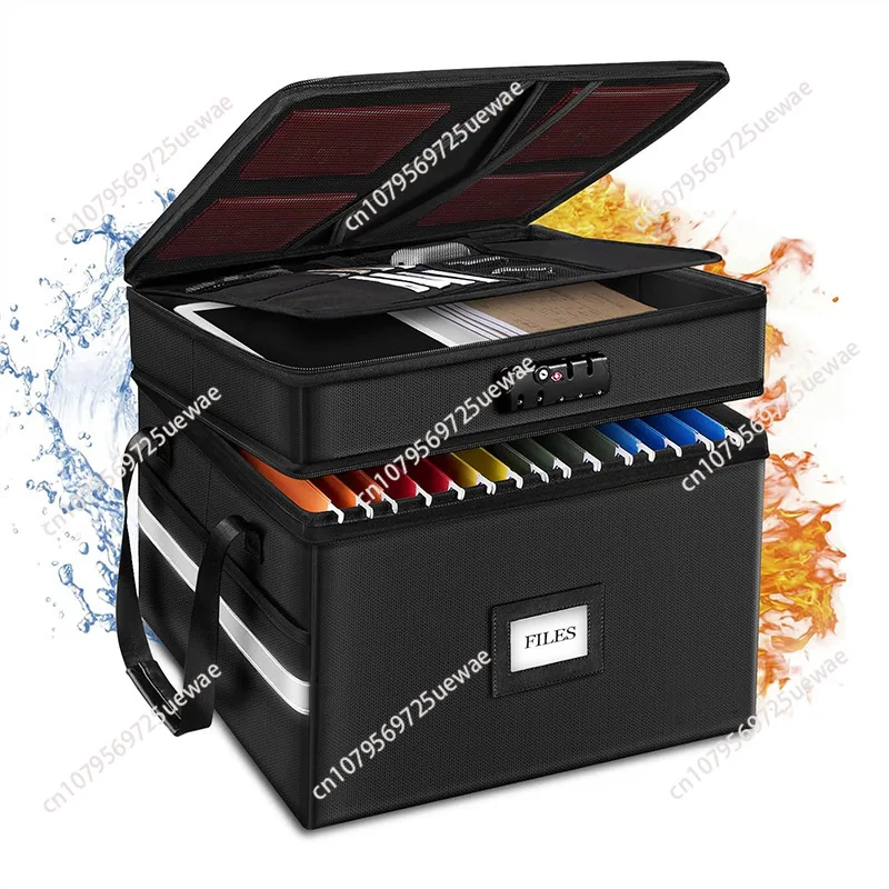 

Новый огнестойкий ящик для хранения файлов Amazon, двойная молния с замком, ящик для хранения файлов, не содержит бумажной папке