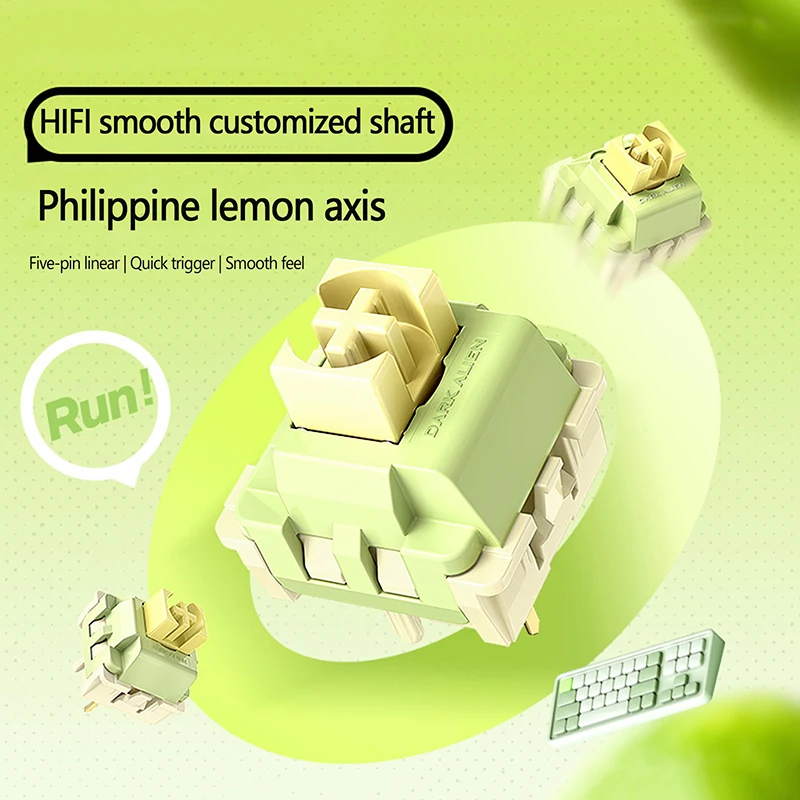 Y 사일런트 레몬 스위치, 기계식 키보드 단락 축, 커스텀 핫 스왑, 윤활 스위치, 10 개