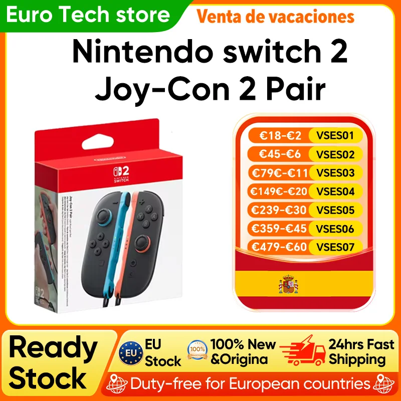 Nintendo Switch 2 Joy-Con 2 pares - Azul claro/Rojo claro Compatible con NS2 Joystick de efecto Hall Conexión… — oferta en AliExpress