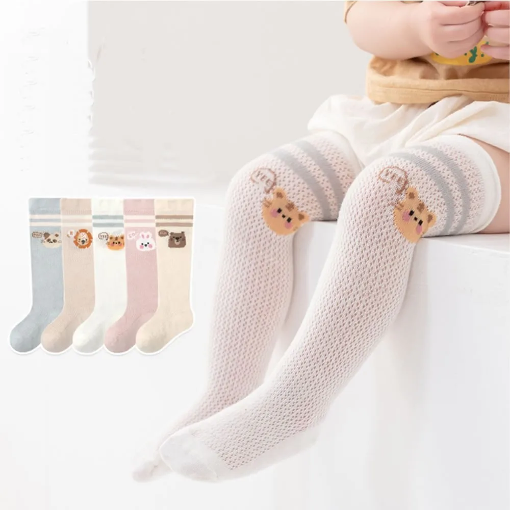 

Spring/summer baby knee-high socks thin cotton mesh tube socks boy stripe animal in the infant child anti-mosquito socks