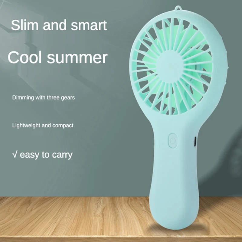 Mini ventilador portátil de mano con carga USB, práctico ventilador pequeño, Catapulta de bolsillo, ventilador de mano con Base para exteriores