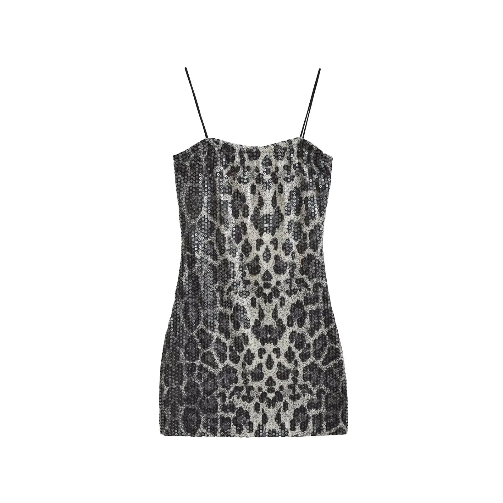 

Сексуальная американская девушка с леопардовым принтом и блестками на бретельках Dr, женская летняя уличная одежда, облегающая ультра-отра облегающая юбка с высокой талией