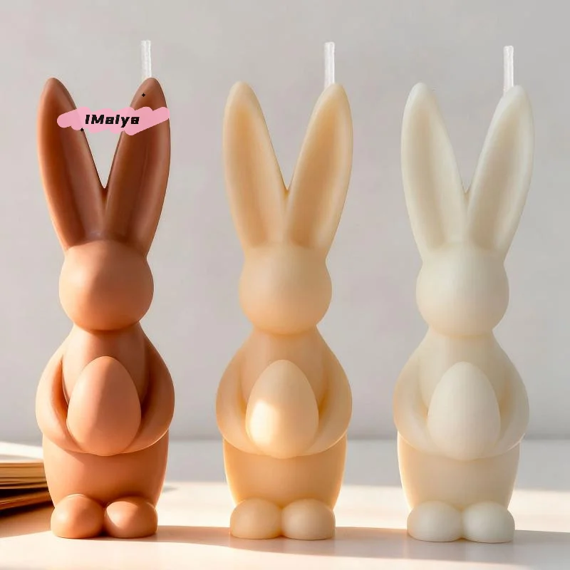 

M-DIY Bunny Soldier Silicone Candle Mold Handmade Aroma Gypsum Resin Mold Easter Rabbit Egg Decor Mould Candle Making Supplies