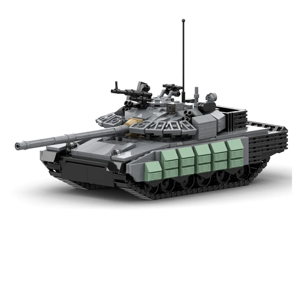 WW2 Military Weapoons Truck Vehicle T-80BVM Russian Main Battle Tank Model Vehicle Puzzle Bricks Toy Birthday Gift 932PCS