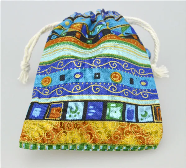 20 stücke Ethnischen Stil Baumwolle Leinen Kordelzug Tasche Tasche Buddhistischen Perlen Lagerung Tasche Schmuck Geldbörse Tasche Kleine Dinge Sortierung Tasche – Detail 12