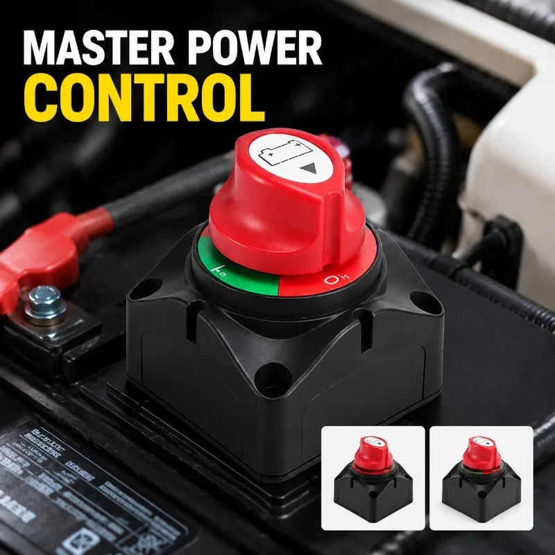 Dual‑Gear 12‑24V Battery Knob Cut‑Off Switch Anti‑Leakage Current Protector Modification Fitting Suits Yacht Camper RV