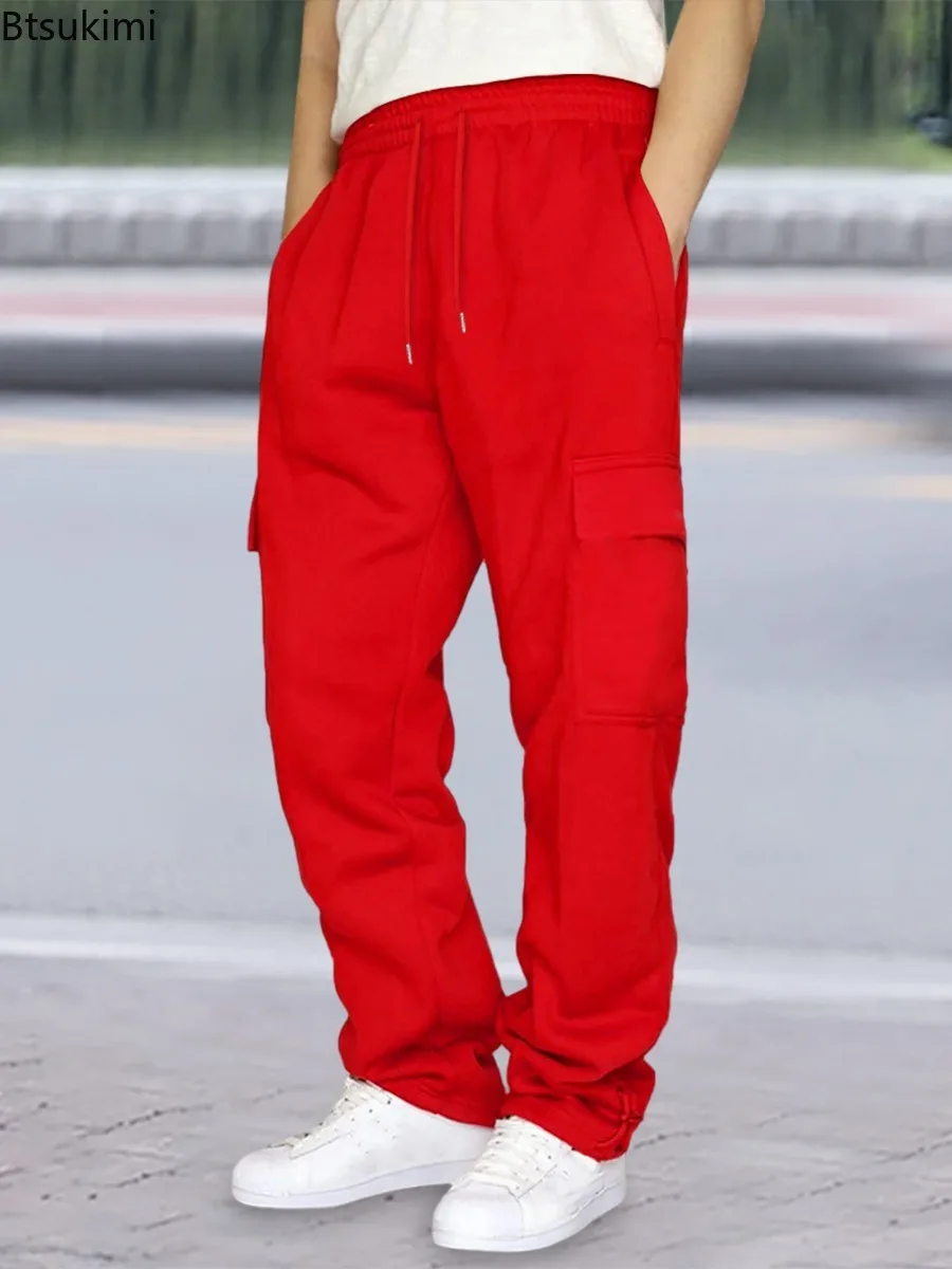 

2025 Autumn Men's Casual Sports Pants Straight Multiple Pockets Long Baggy Trousers for Men Joggers Cargo Pants Men Streetwear