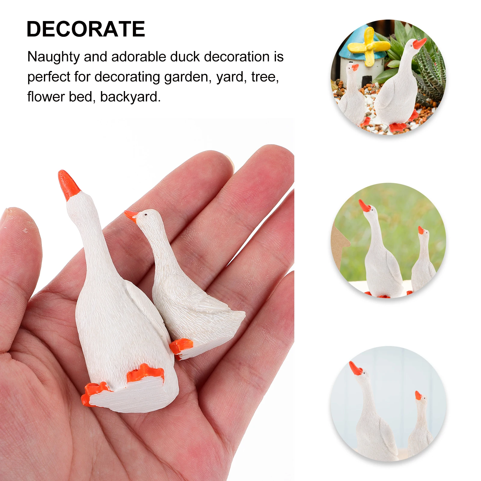 

2pcs Mini Duck Decorations Resin Statue Cartoon Sculpture Model Figurine Garden Yard Lawn Outdoor DecorDuck Birthday