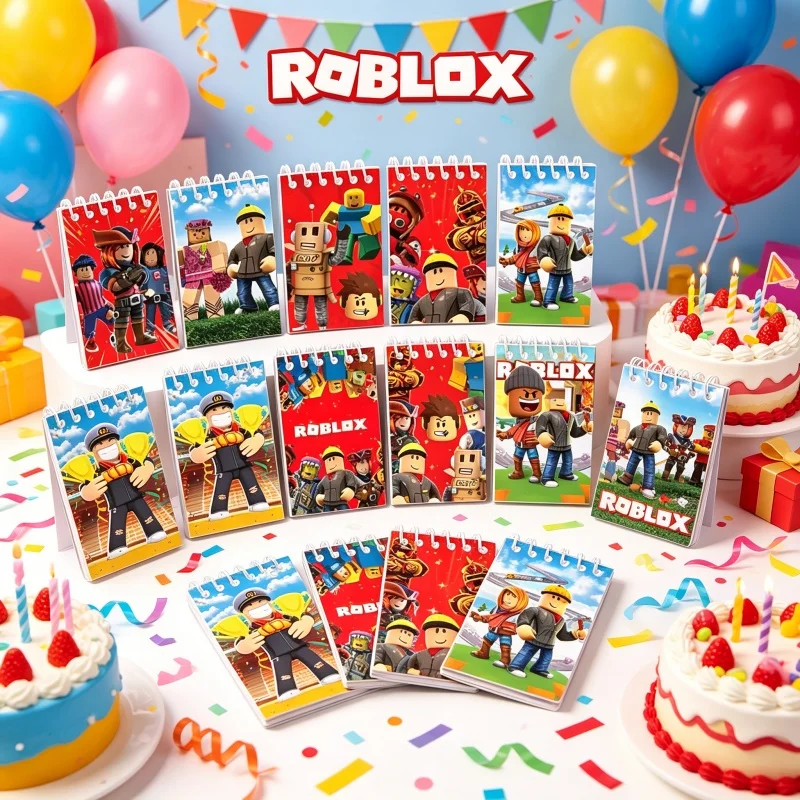 Robloxed Notizbuch, 10 Stück, niedliche Anime-Cartoon-Schulbedarf, tragbares Tagebuch, modische Bürobedarf, Spiralbuch, Urlaub, Party, Geschenk – Detail 3