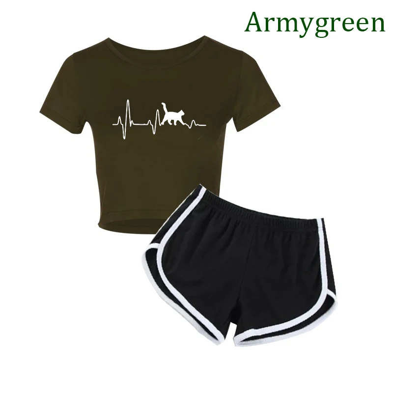 Summer Two Piece Shorts Set Women Sportswear T-Shirts and Shorts Ladies Casual Pullover Short Sleeve T-Shirt Casual Tracksuit