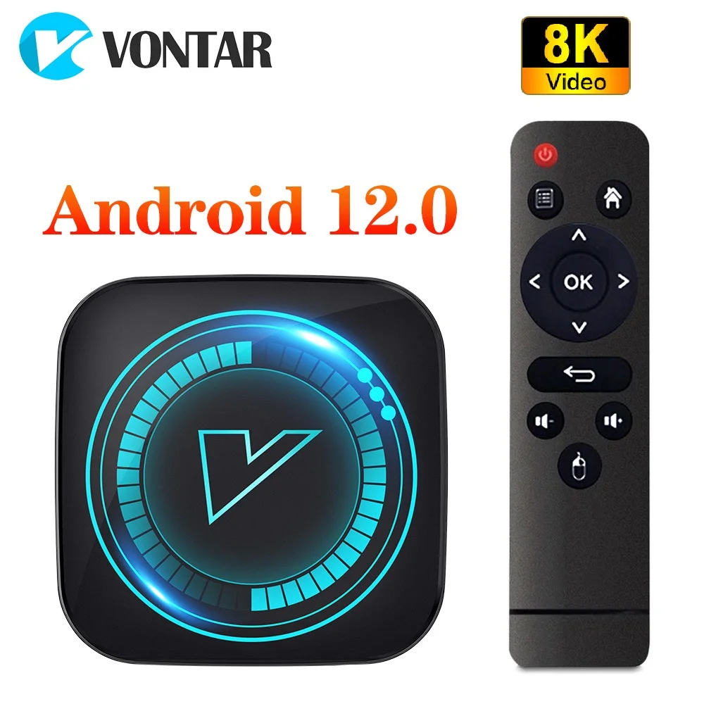 

ТВ-приставка VONTAR H618, Android 12, четырехъядерный Allwinner H618, Cortex A53, поддержка 8K видео, 4K HDR10 + BT Wi-Fi, Google Voice, медиаплеер