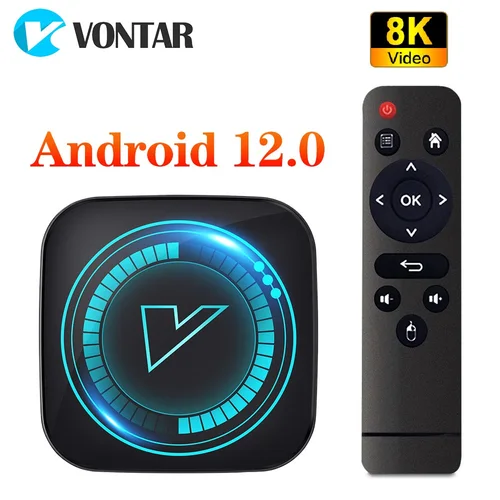 VONTAR TV Box Android 12 Allwinner H618 Quad Core Cortex A53 compatible con vídeo 8K 4K BT Wifi Google reproductor multimedia de voz decodificador