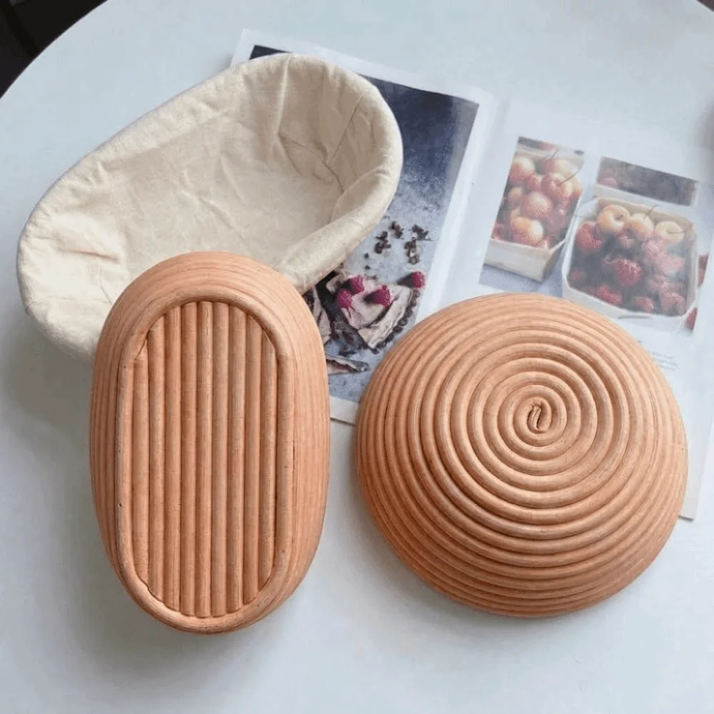 Round & Oval Bread Proofing Basket Cloth Liner Decorative Dough Rising Rattan Basket Creative Durable Sourdough Proofing Baske
