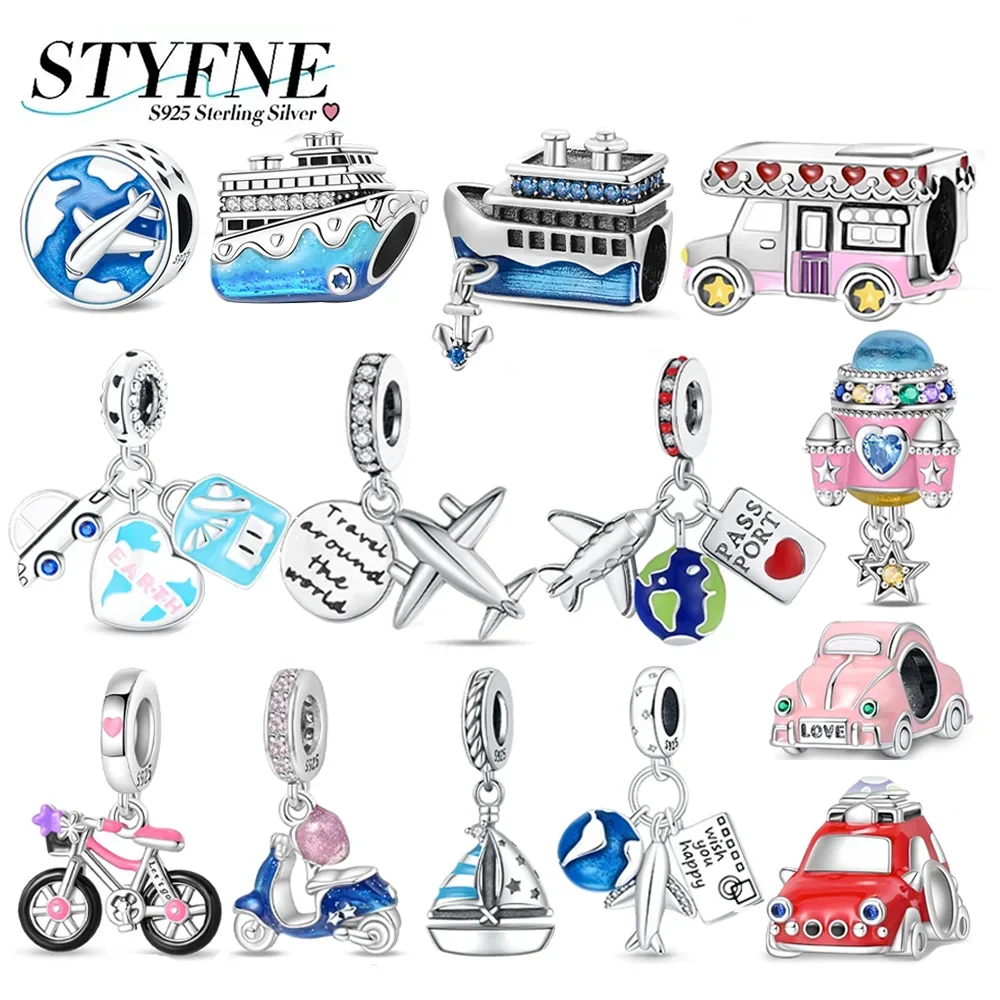 

Original Silver 925 Charms Vehicles Ships Sailboats Planes Rockets Cars Beads Fit Bracelet Pendant Diy Making Woman Jewelry