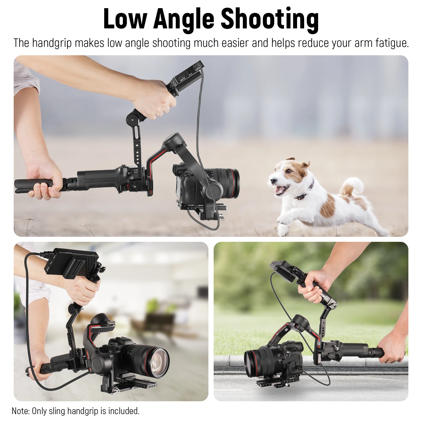 NEEWER Gimbal Sling Handgrip Compatible with DJI RS 2 RSC 2 RS 3 RS 3 Pro RS 3 Mini Handheld Stabilizer