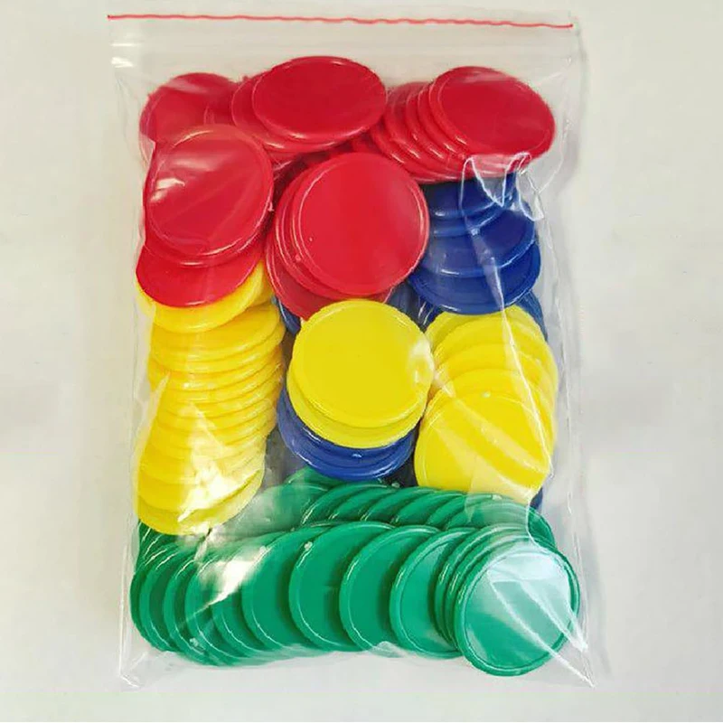 Bingo Markers Chips 37MM 4 Colors Counter Card Playing Counting Coins For Kids Math Party Games Adults Juegos De Mesa Divertidos