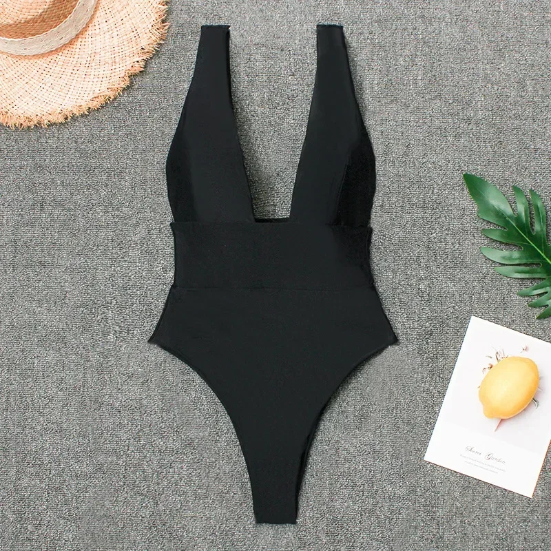 Sexy Swimwear Beach Outfits for Women Swimming Surf One Piece White Bikini Swimsuit Solid Backless 2025 New