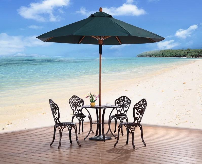 

Luxury Customised Durable Middle Pole Outdoor Bamboo Umbrella