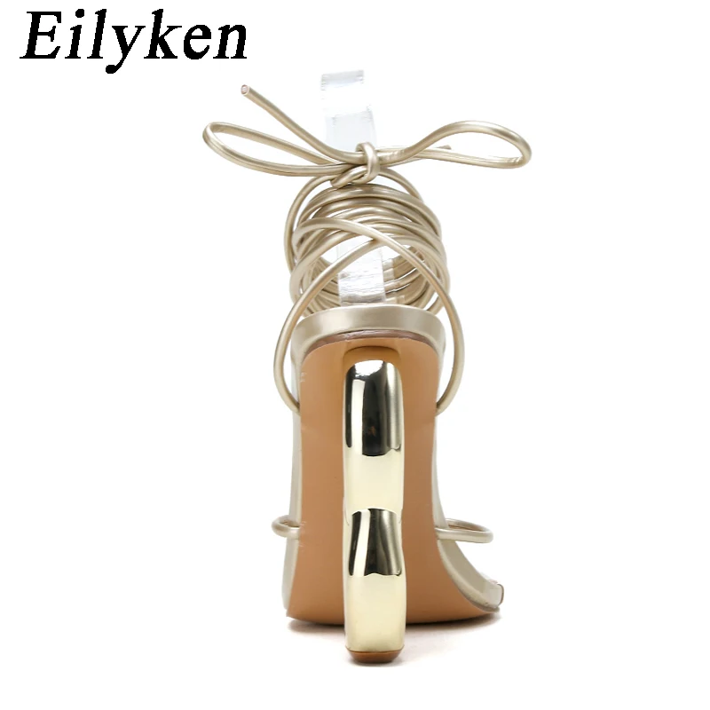 Eilyken Sexy sandali con cinturino incrociato alla caviglia donna banchetto estivo moda Open Toe Club Stripper Design tacchi da lavoro scarpe da