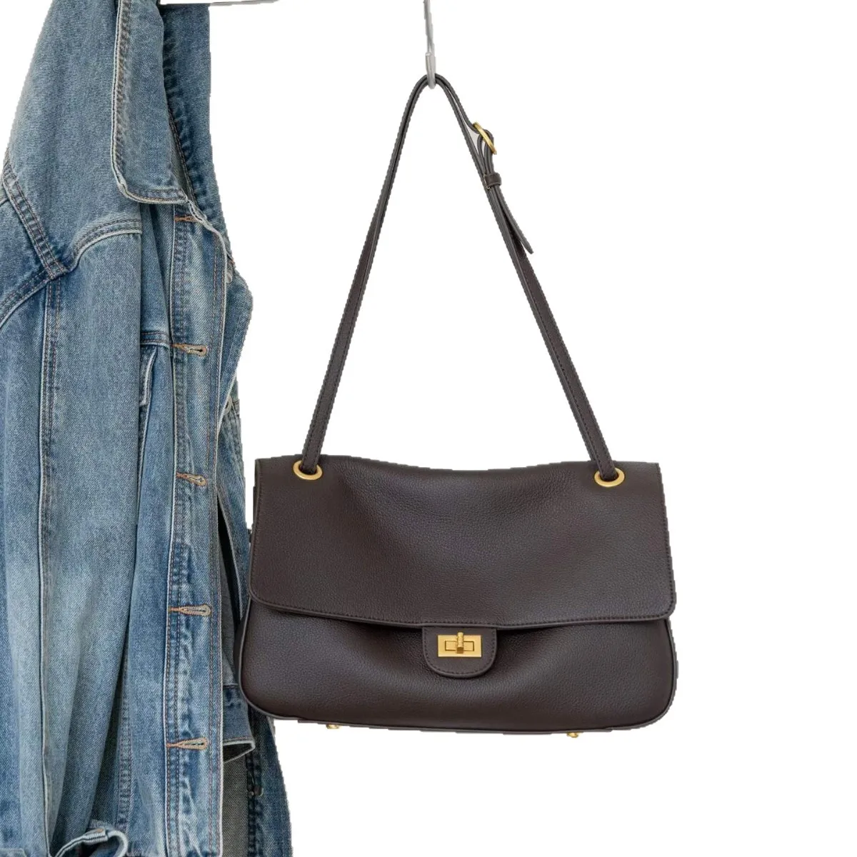 Women's Genuine Grade Cow Leather Shoulder Crossbody Bag Luxury Designer Ladeis Underarm Bag High Quality Cowhide Messenger Bag