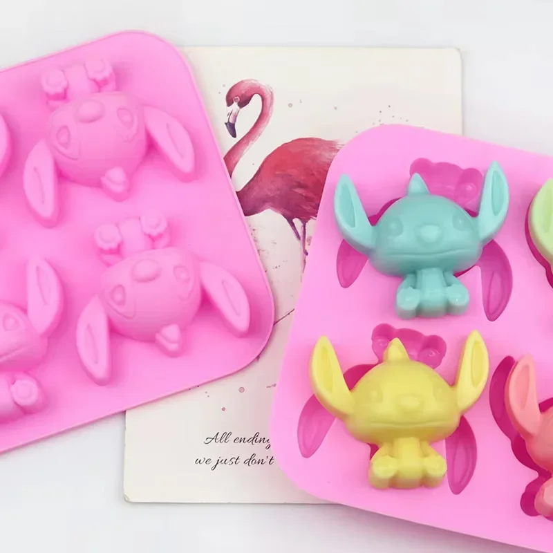 Novo modelo minnie mickey figuras de anime lilo ponto molde de silicone bolo biscoitos ferramenta ponto bonecas 3d brinquedos diy presentes de natal