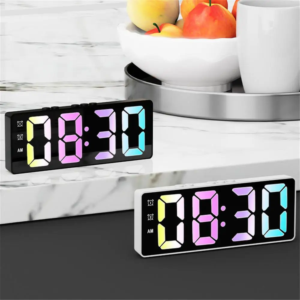 LED Mirror Table Clock Digital Alarm Display Time Desktop Electronic Table Clocks Desktop Clock Watch Home Decoration 탁상시계