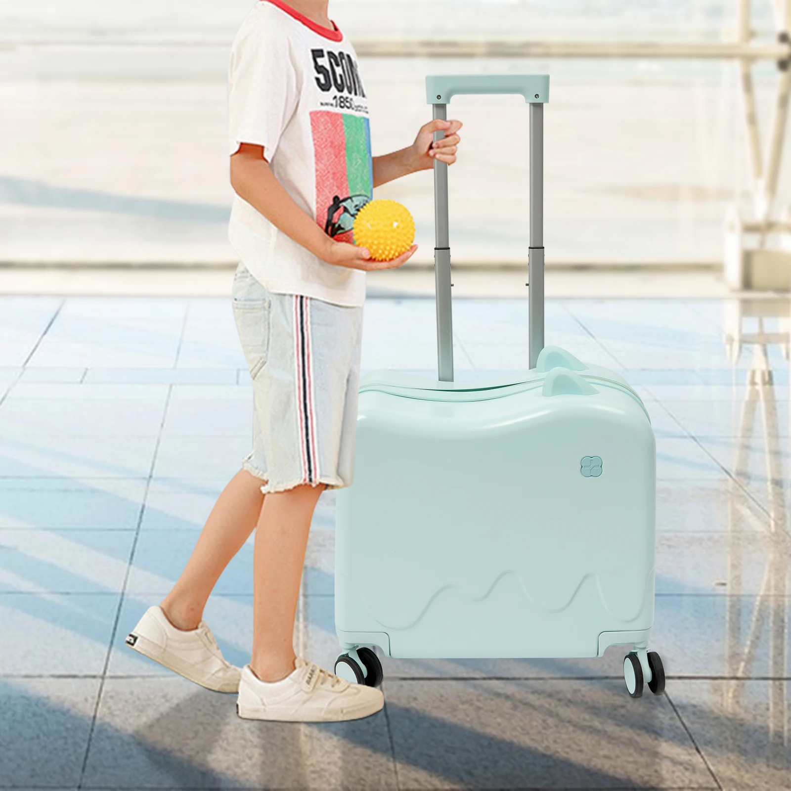

Ride-On Suitcase, Ride On Suitcase for Kids Hardside Luggage with Spinner Wheels Ride on Toddler Luggage Travel RollingSuitcase