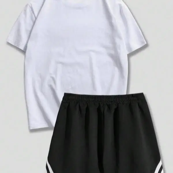 Nowe komplety odzieżowe NS Męska odzież sportowa codzienna Koszulka z krótkim rękawem Siedem Sve Długość spodni Jesienna sezonowa moda Wygodna Oddychająca