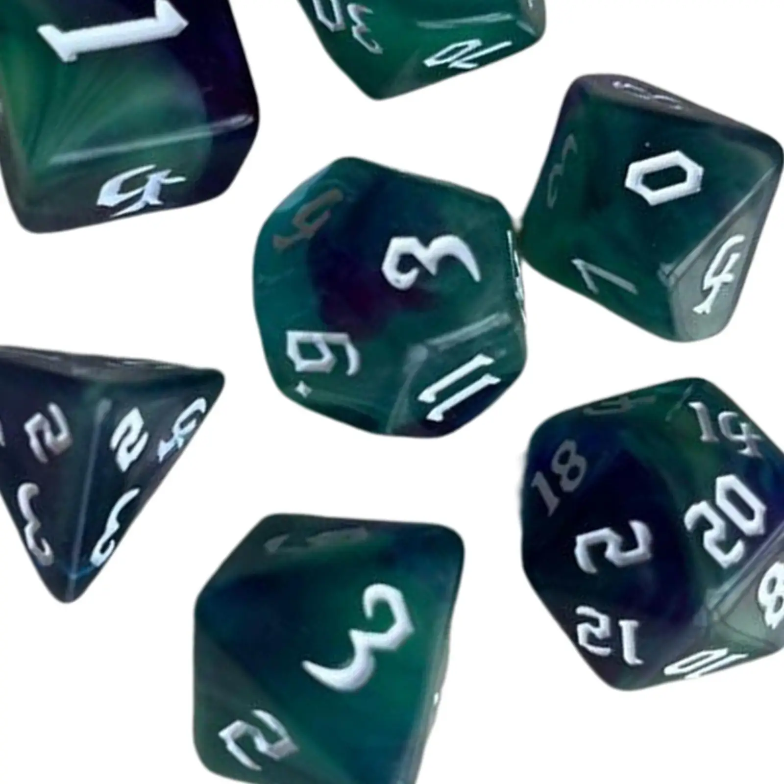 Set of 7 Painted Polyhedral Dice Fantasy Family Games for DND RPG MTG Adults