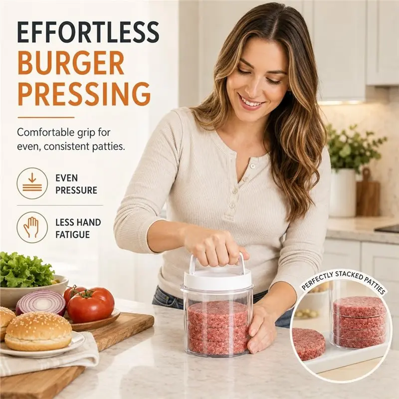 ABRU-Hamburger Press Patty Maker Set - Burger Press With Storage Container