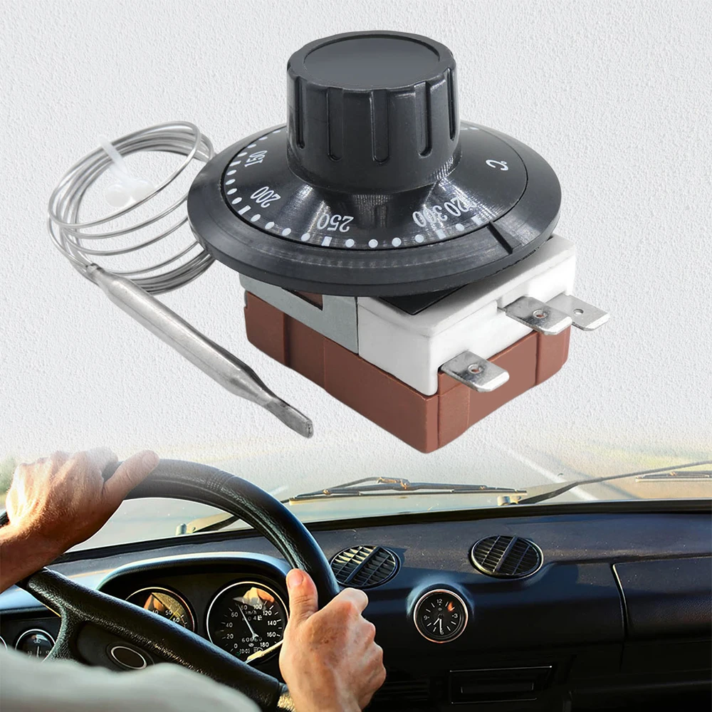 

Adjustable 0-120°C Heating/Cooling Mechanical Thermostat Capillary Car Thermostat Universal Cooling Radiator Fan Control Switch