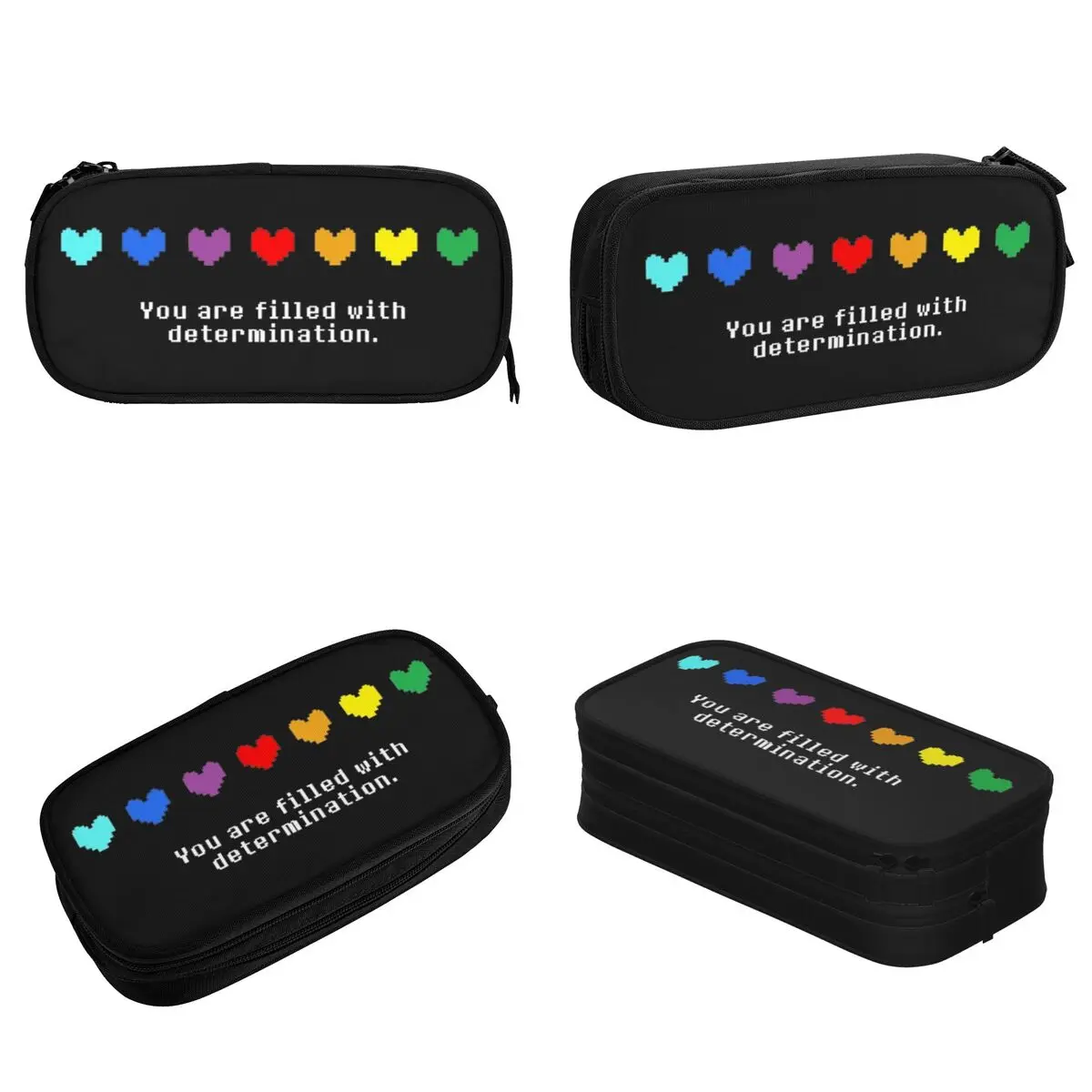 You Are Filled With Determination Pencil Case Undertale Game Pencil Pouch Pen Holder Kids Large Storage Bag Office Stationery