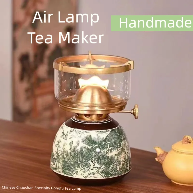 

Vintage Chinese-style portable air lamp ghee lamp ceramic tea lamp water-boiling tea stove, tea brewer tea-brewing stove