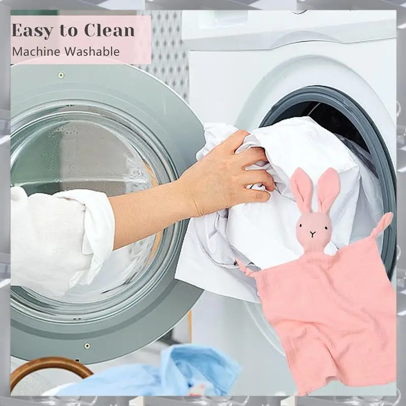 

A84F-Loveys для младенцев, персонализированное муслиновое одеяло Lovey, вышитое на заказ детское защитное одеяло, одеяло с кроликом и именем