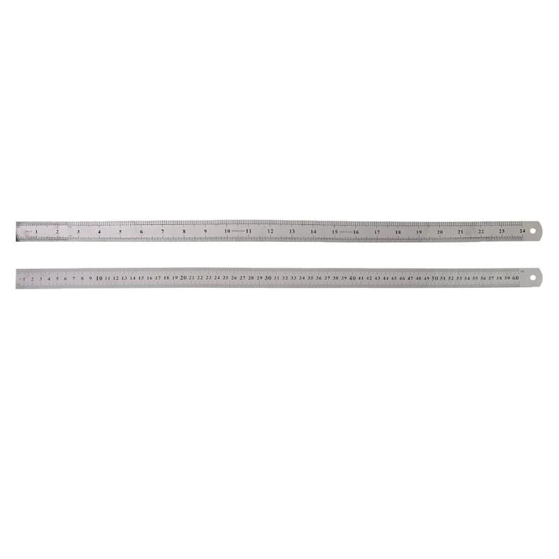 Hanging Measuring Ruler Stainless Steel Double Side for School Office 24 Inch