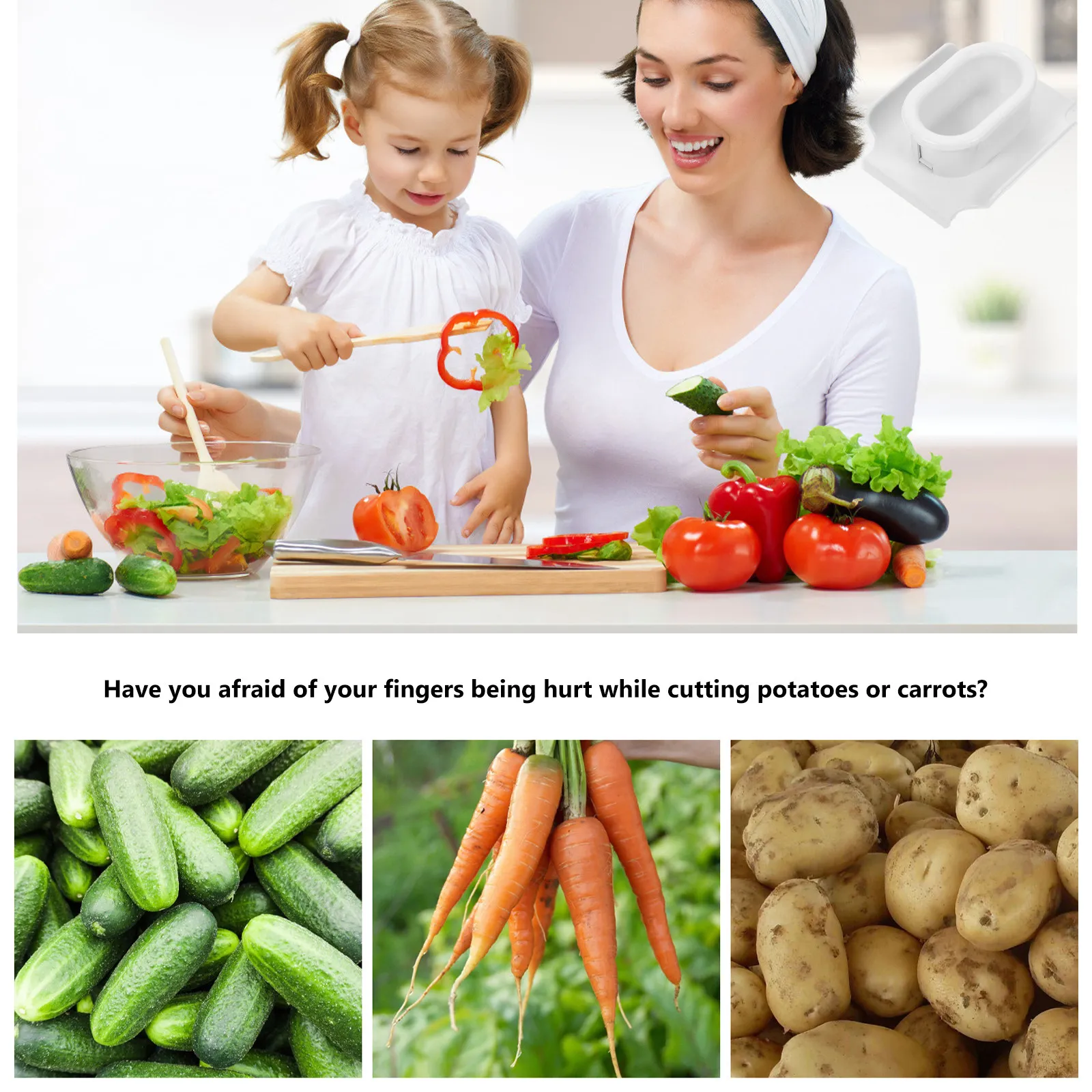 Finger Guard Protect Kitchen Finger Protector Adjustable Hand Protector for Peeler Multi-Functional Grater Safety Tool Kitchen