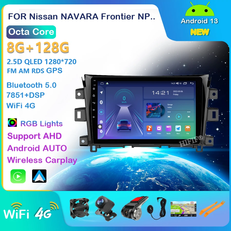 

Автомагнитола 2DIN на Android 13, мультимедийный проигрыватель для Nissan NAVARA Frontier NP 300 2011-2016 с GPS-навигацией и радио