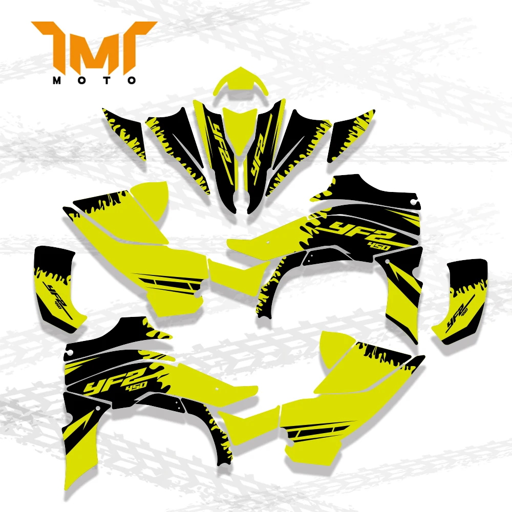 

TMT for YAMAHA YFZ450R 7YFZ 450R 450 R 2014-2022 2020 2019 ATV Full Plastics Grapgics Background Decal Sticker Kit Decoration