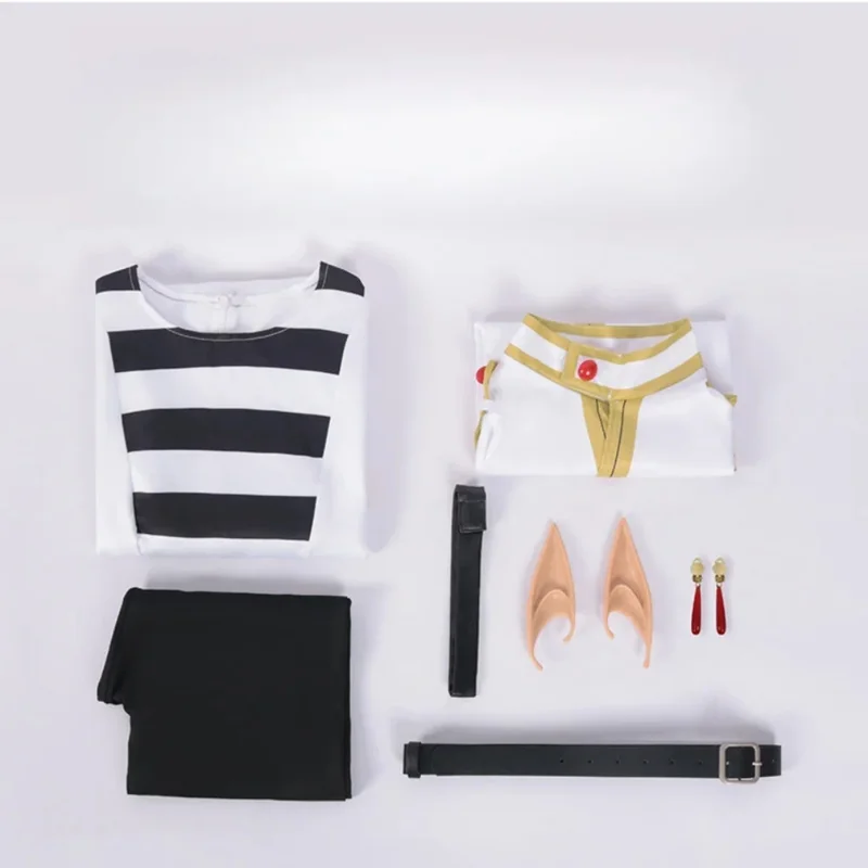 Sousou สติกเกอร์ชุดคอสเพลย์ผู้หญิง Frieren Beyond Journey, วิกผมเครื่องประดับฮาโลวีนคาร์นิวัลเสื้อผ้าผู้หญิง