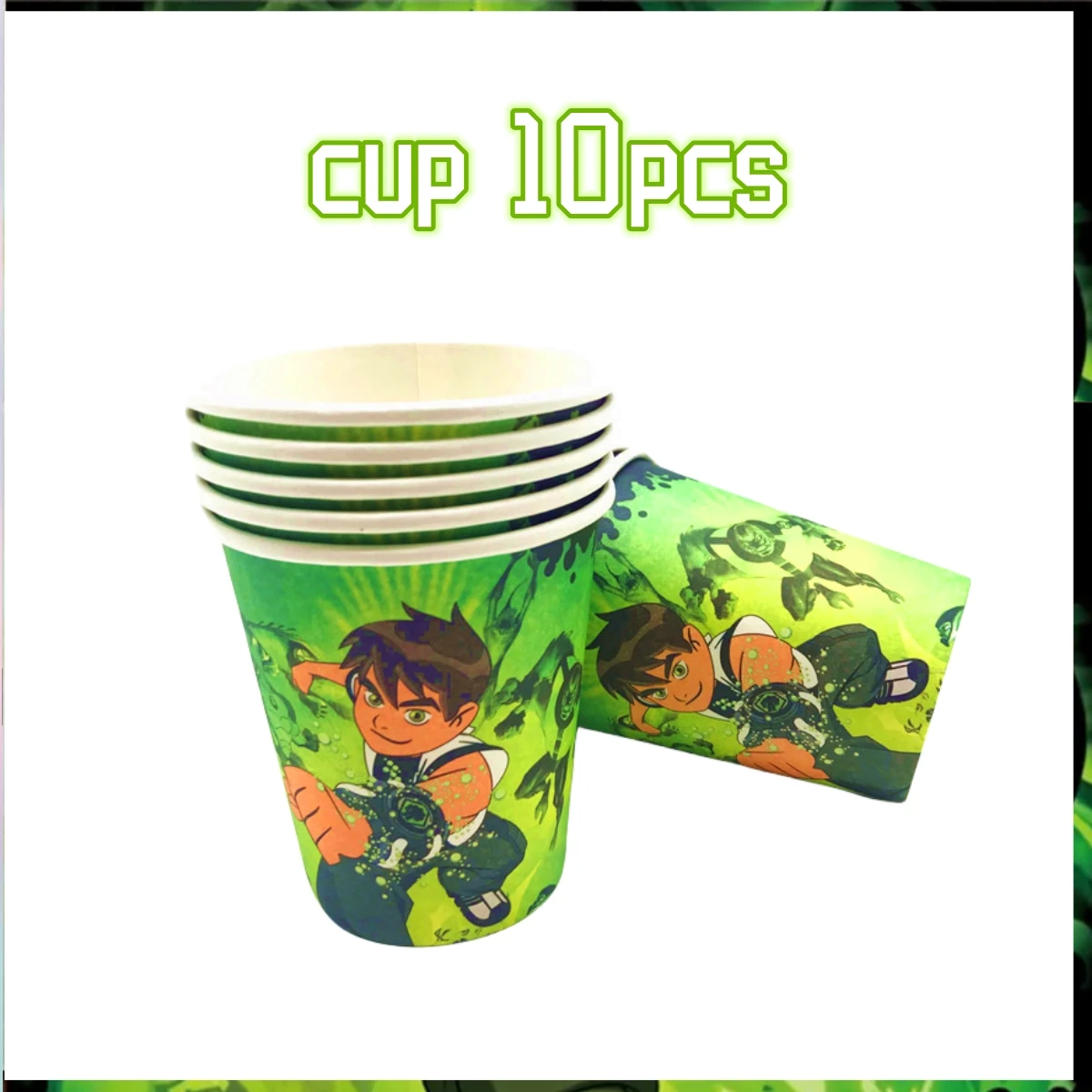 Ben 10 Birthday Party Decoration Disposable Tableware Set Cup Plate Tablecloth Backdrop Balloon Baby Shower Boys Party Supplies