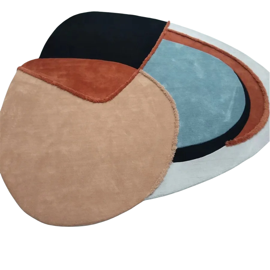 Tapete de seda de lã dourada cinza, sala de estar, quarto, logotipo personalizado