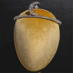 CC Trendy Crowns Women Hair Accessories Bridal Headpiece Engagement Tiaras Moon Shape Zircon Coronets Shining Headdress AN109