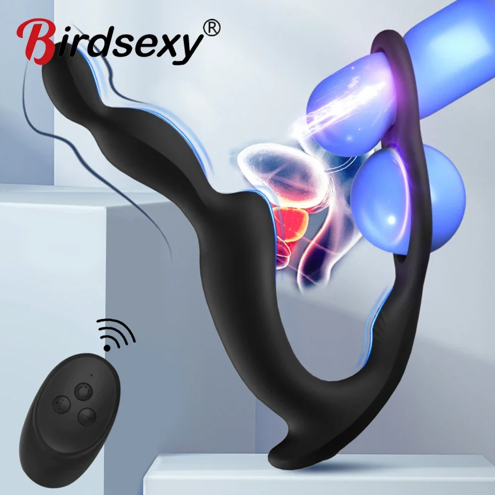 

Male Prostate Massage Remote Anal Vibrator Delay Ejaculation Ring Wearing anal plug G-spot Stimulate Anus Plug Butt Sex Toys